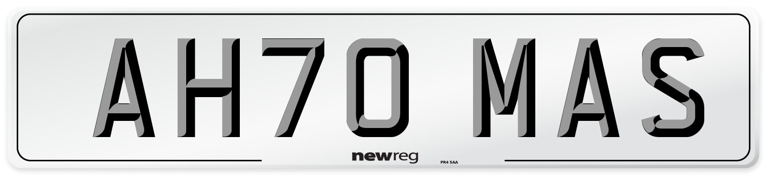 AH70 MAS Number Plate from New Reg